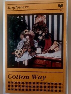 Cotton Way "Sunflowers" Doll & Scarecrow Pattern Cover, 18"